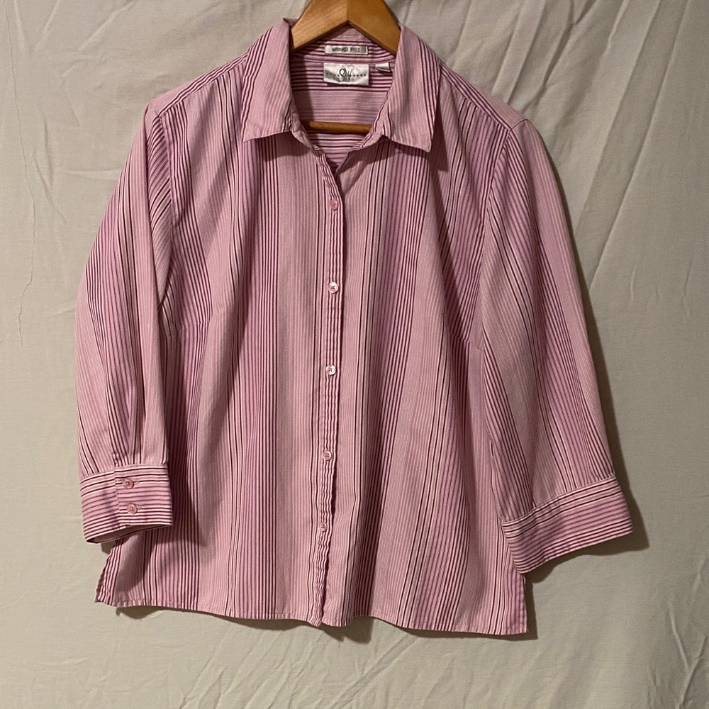 Studio Works Striped Women’s Button-Up Shirt